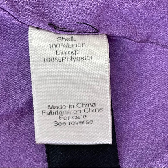 Ronny Kobo Klover Linen Blazer padded shoulder button purple lilac SZ XS lined - Picture 12 of 13